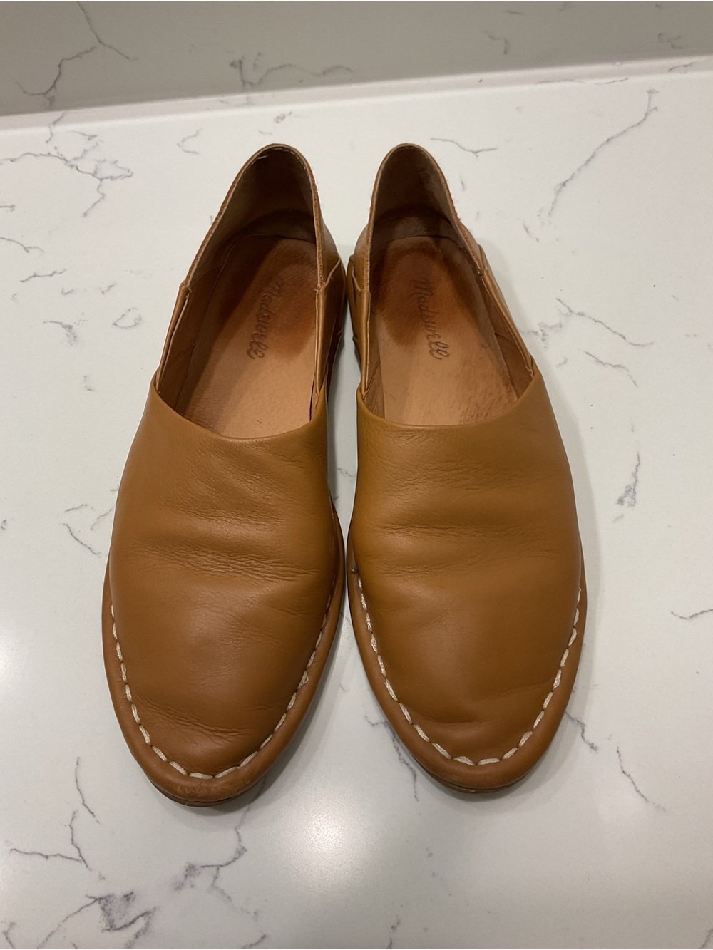 Madewell Tan Leather Slip-On Loafers